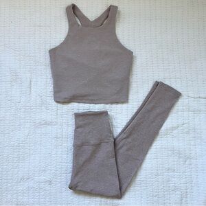 Beyond Yoga Women’s Spacedye Focus Cropped Tank & High Waisted Midi Leggings set